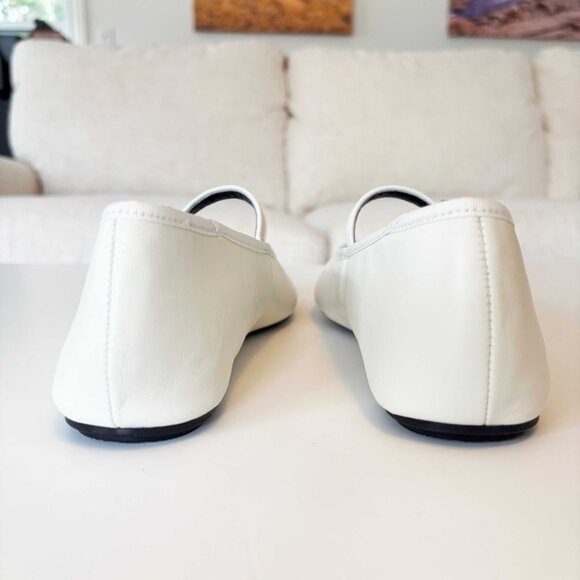 Zara White Leather Ballet Flats size 9 - Picture 8 of 12